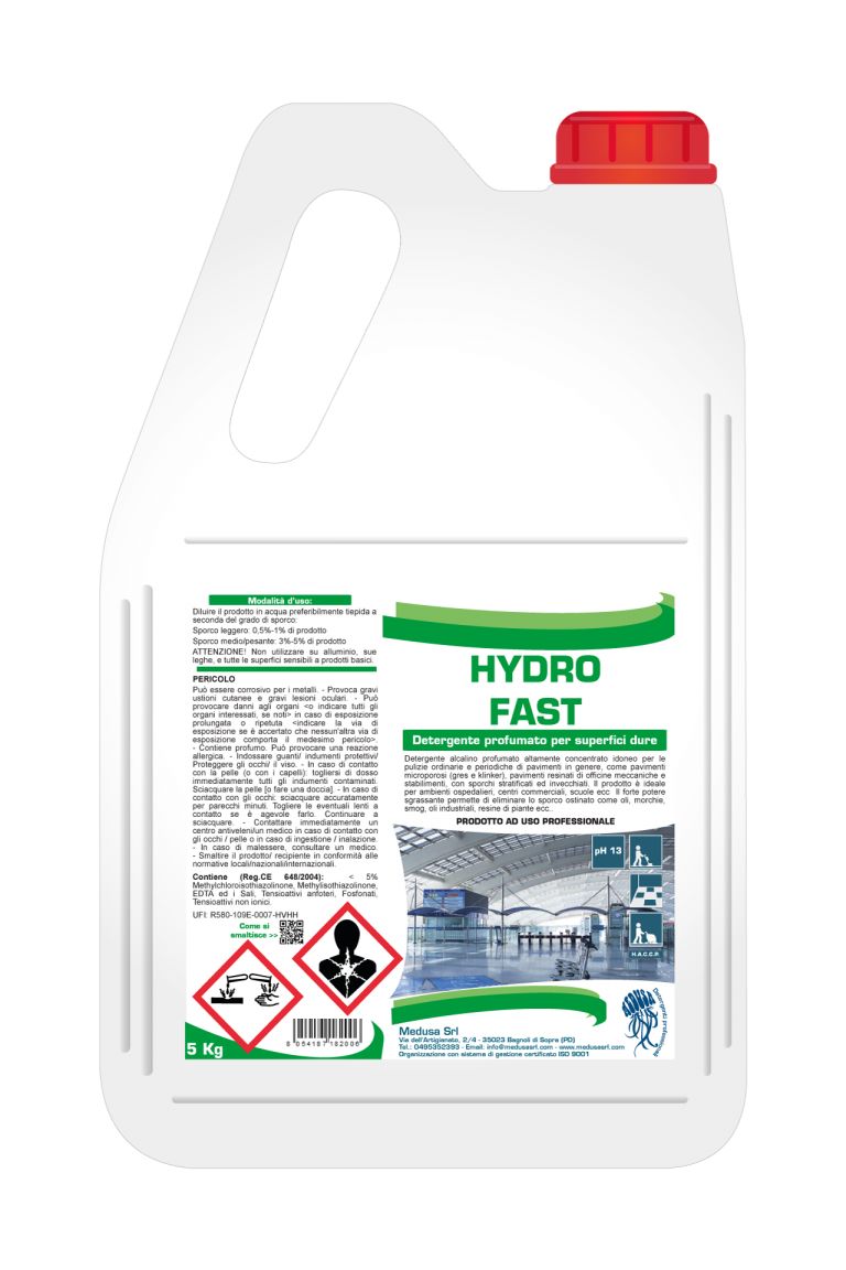 HYDRO FAST kg.5 sgrassante profumato per lavapavimenti